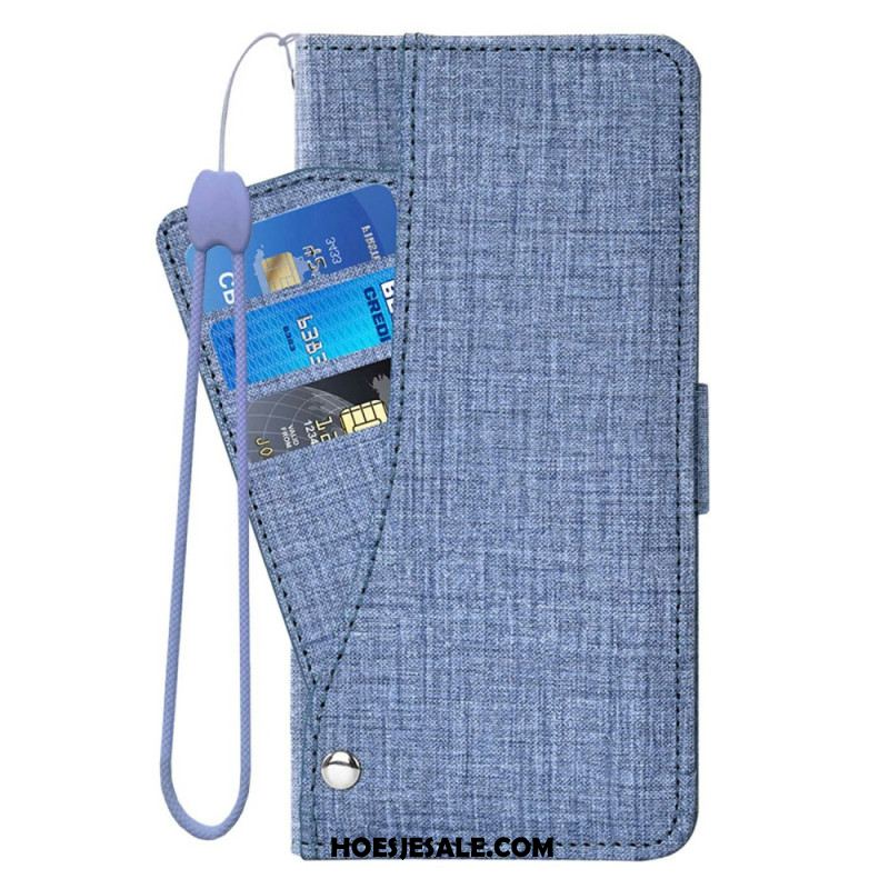 Folio-hoesje Samsung Galaxy S26 Telefoonhoesje Met Denimtextuur En Draaibare Kaarthouder