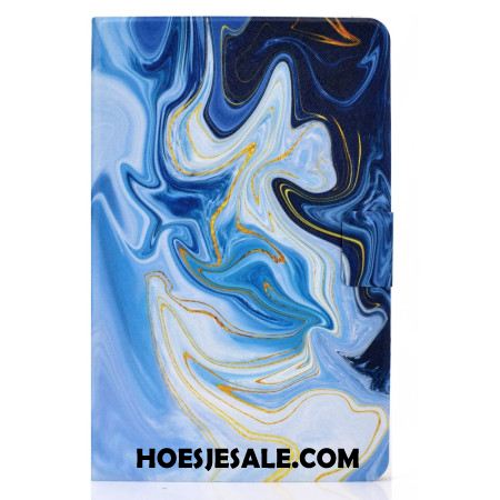 Folio-hoesje Samsung Galaxy Tab S11 Telefoonhoesje Blauw Marmer
