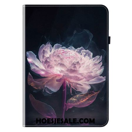 Folio-hoesje Samsung Galaxy Tab S11 Telefoonhoesje Paarse Pioenroos