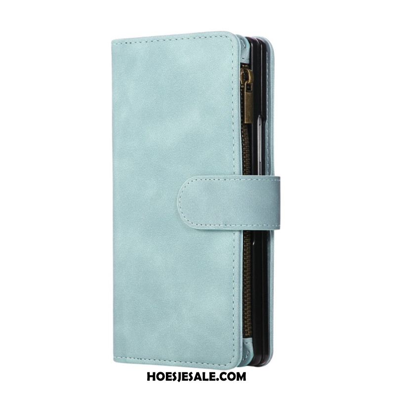 Folio-hoesje Samsung Galaxy Z Fold 7 Portemonnee Met Suède-look En Schouderband