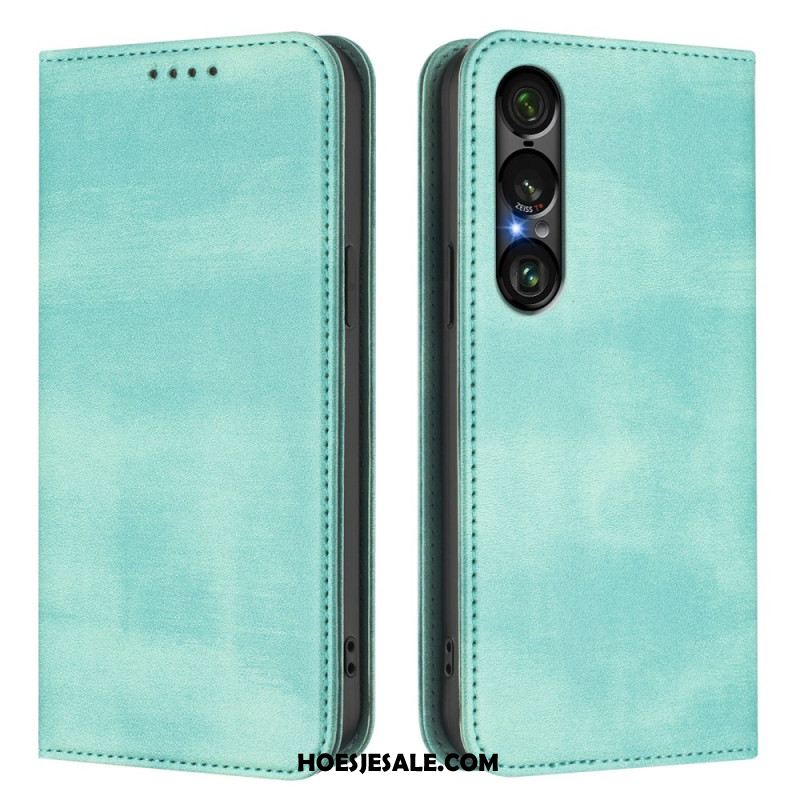 Folio-hoesje Sony Xperia 1 Vii Rfid-bescherming Retro Design