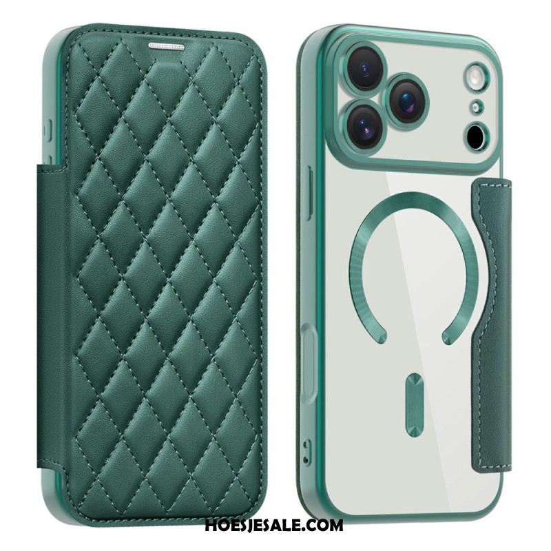 Folio-hoesje Voor iPhone 17 Pro Magsafe-compatibel Gewatteerd