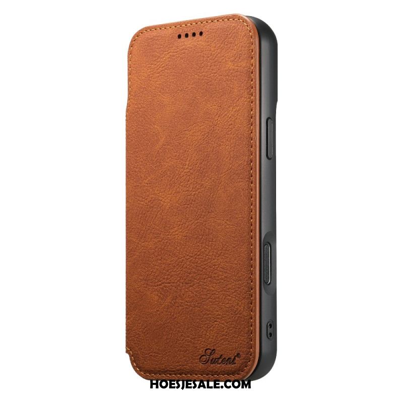 Folio-hoesje Voor iPhone 17 Pro Magsafe-compatibel Vintage Ontwerp