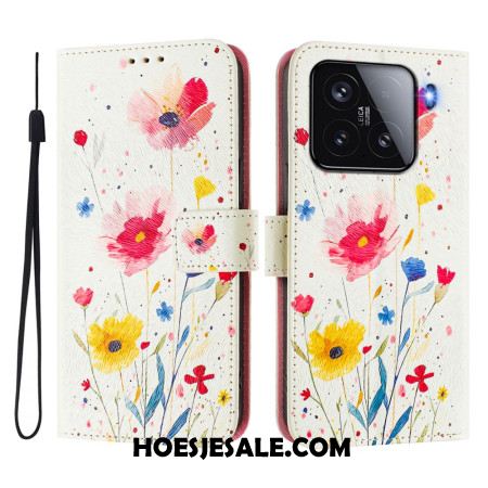 Folio-hoesje Xiaomi 15 Bloemmotief
