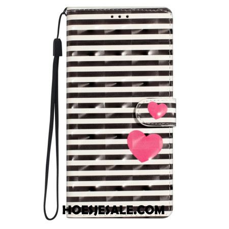 Folio-hoesje Xiaomi 15 Telefoonhoesje 3d Strepen En Harten