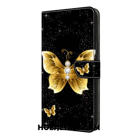 Folio-hoesje Xiaomi Redmi Note 14 Pro 4g Telefoonhoesje Gouden Vlinders