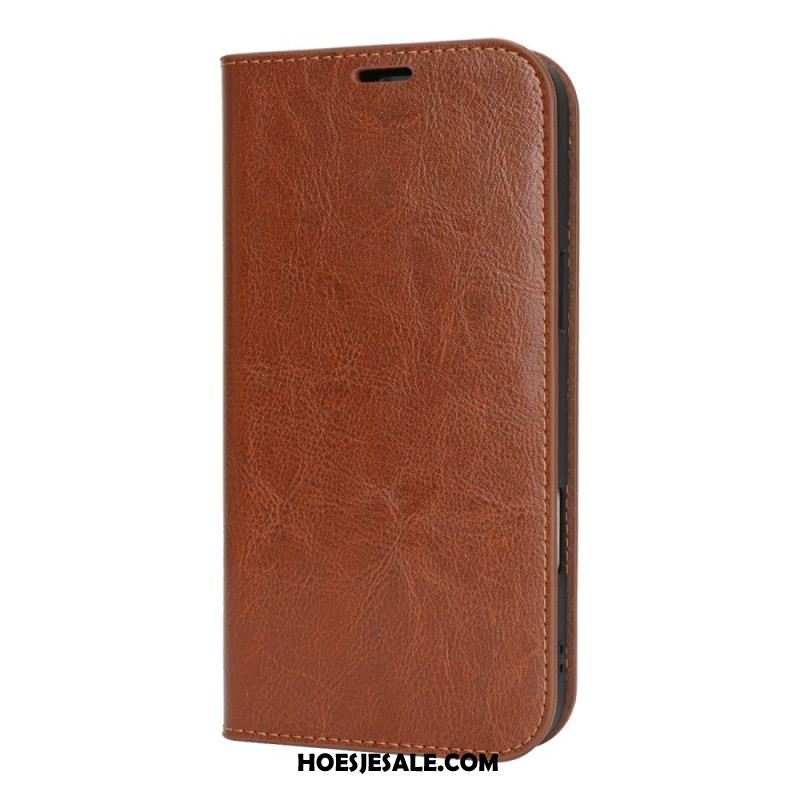 Folio-hoesje iPhone 17 Pro Max Telefoonhoesje Echt Leer