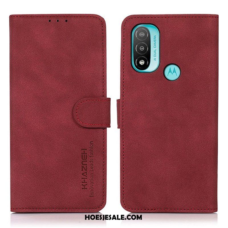 Folio-hoesje voor Moto E40 / E30 / E20 Khazneh Modieus Leereffect