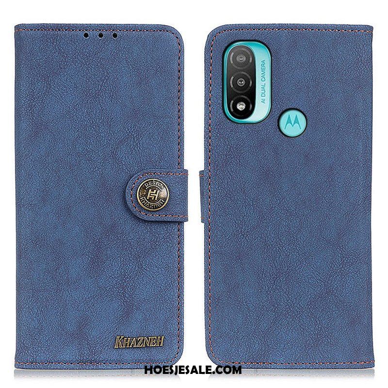 Folio-hoesje voor Moto E40 / E30 / E20 Khazneh Retro Splitleer