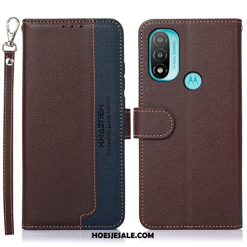 Folio-hoesje voor Moto E40 / E30 / E20 Lychee-stijl Rfid Khazneh