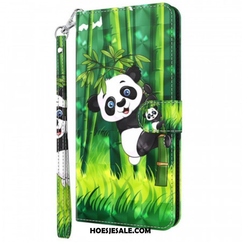 Folio-hoesje voor Moto G71 5G Panda En Bamboe