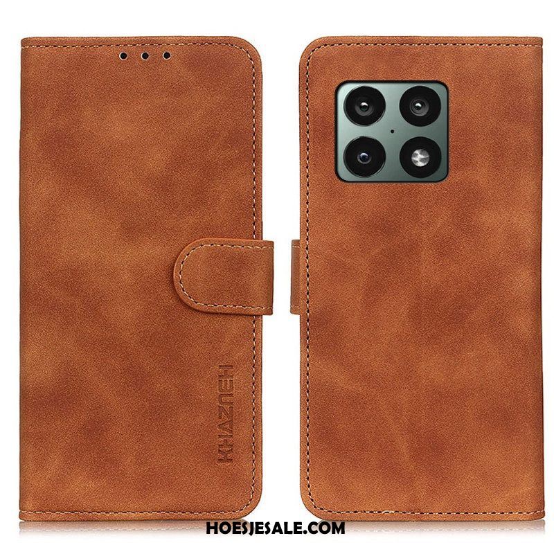 Folio-hoesje voor OnePlus 10 Pro 5G Mat Vintage Leereffect Khazneh