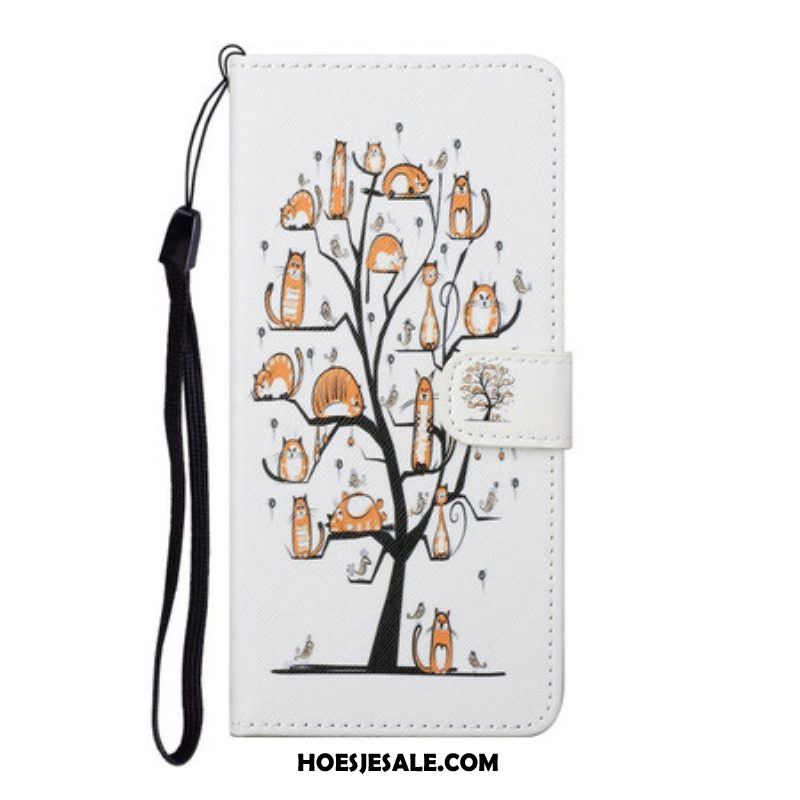 Folio-hoesje voor OnePlus Nord CE 5G Met Ketting Funky Cats Met Riem