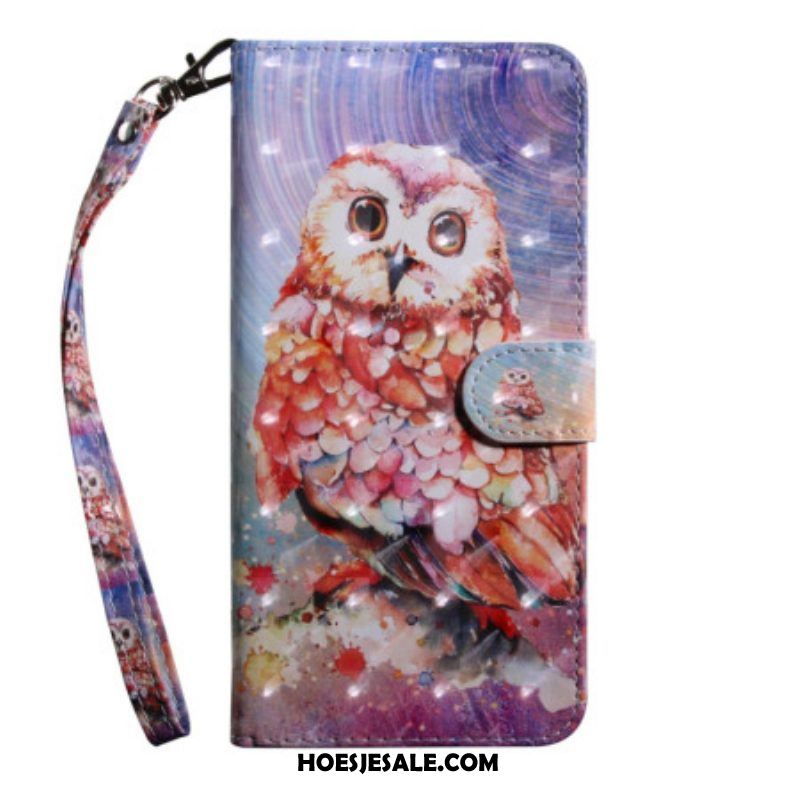 Folio-hoesje voor Oppo A94 5G Uil Met Lanyard