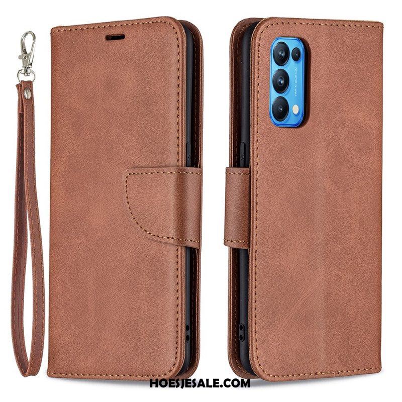 Folio-hoesje voor Oppo Find X3 Lite Flip Case Gladde Flap Schuin