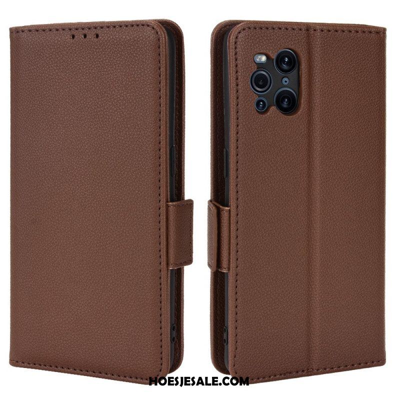 Folio-hoesje voor Oppo Find X3 Pro Flip Case Flap Double Litchi Nieuwe Kleuren