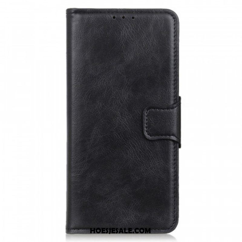 Folio-hoesje voor Oppo Reno 6 Pro 5G Crazy Horse Zwart