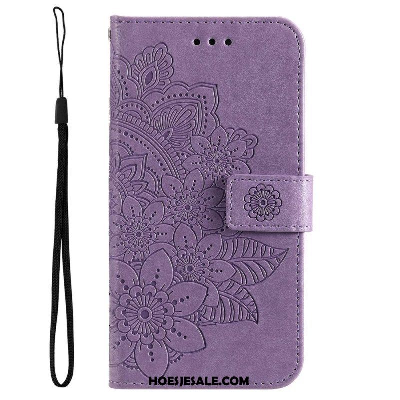 Folio-hoesje voor Oppo Reno 8 Pro Met Ketting Strakke Bloemen