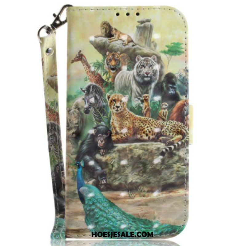 Folio-hoesje voor Oppo Reno 8 Pro Safari Dieren Met Lanyard