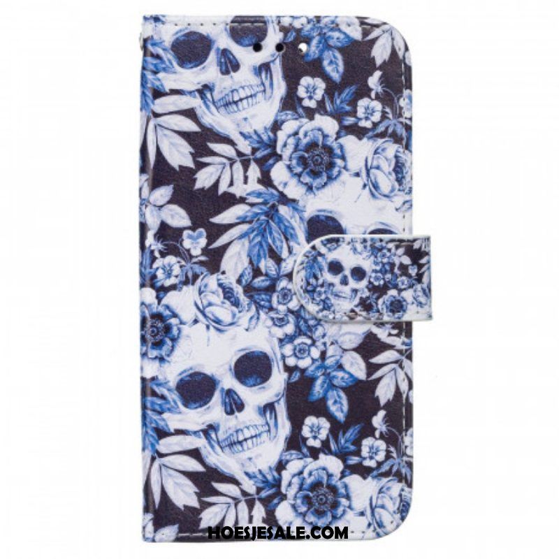 Folio-hoesje voor Samsung Galaxy A13 5G / A04s Strappy Litchi Lederen Stijl