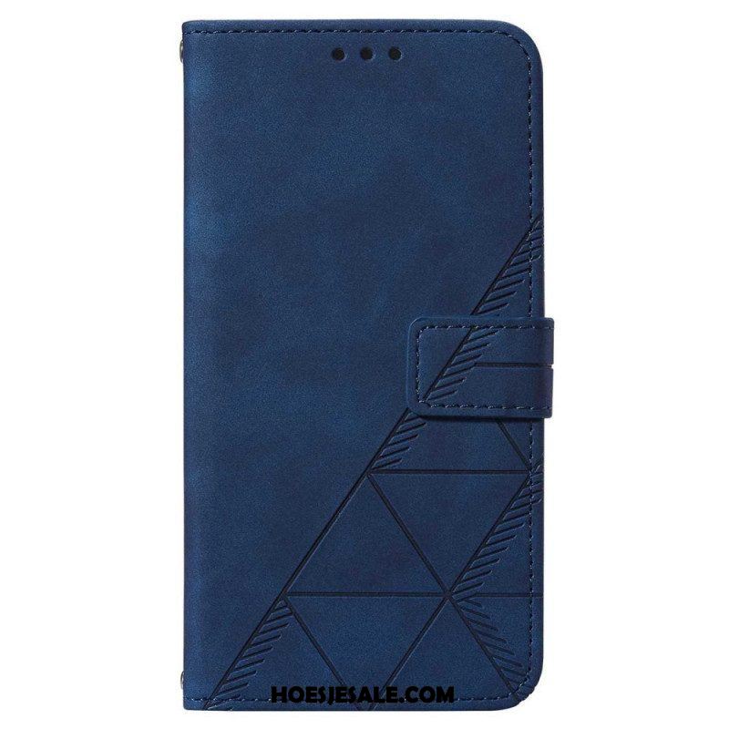 Folio-hoesje voor Samsung Galaxy A14 / A14 5G Driehoeken Met Lanyard