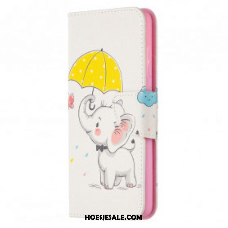 Folio-hoesje voor Samsung Galaxy A52 4G / A52 5G / A52s 5G Baby Olifant