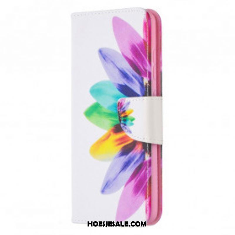 Folio-hoesje voor Samsung Galaxy A52 4G / A52 5G / A52s 5G Waterverf Bloem