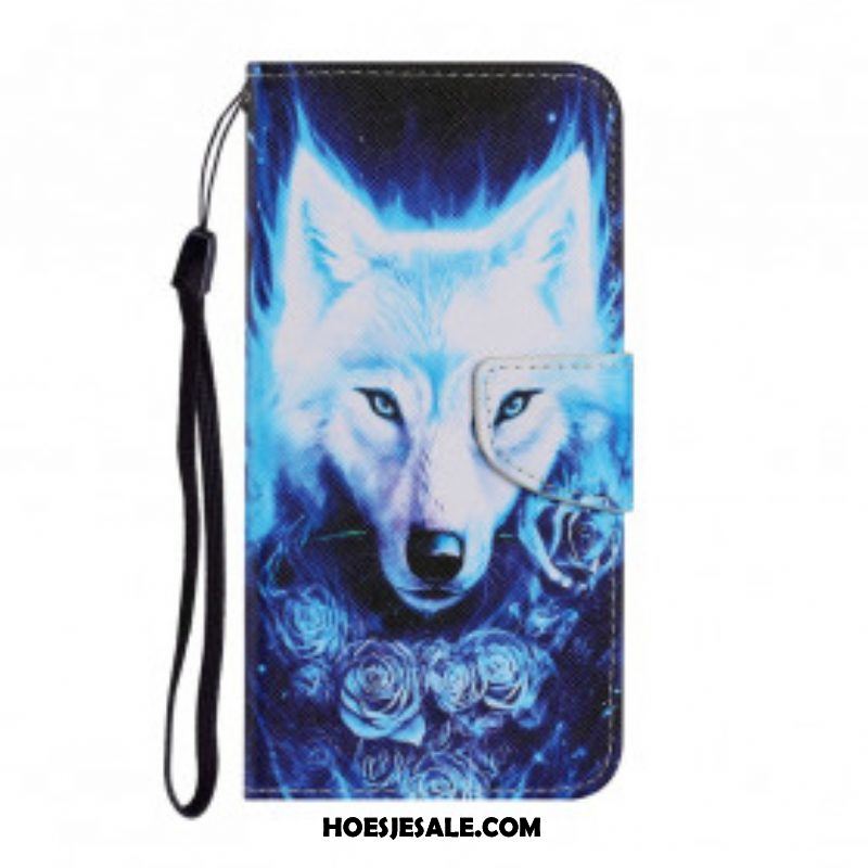 Folio-hoesje voor Samsung Galaxy A52 4G / A52 5G / A52s 5G Witte Wolf