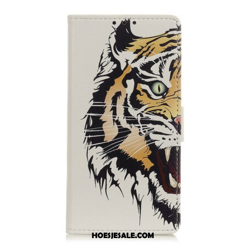 Folio-hoesje voor Samsung Galaxy A52 4G / A52 5G / A52s 5G Woeste Tijger