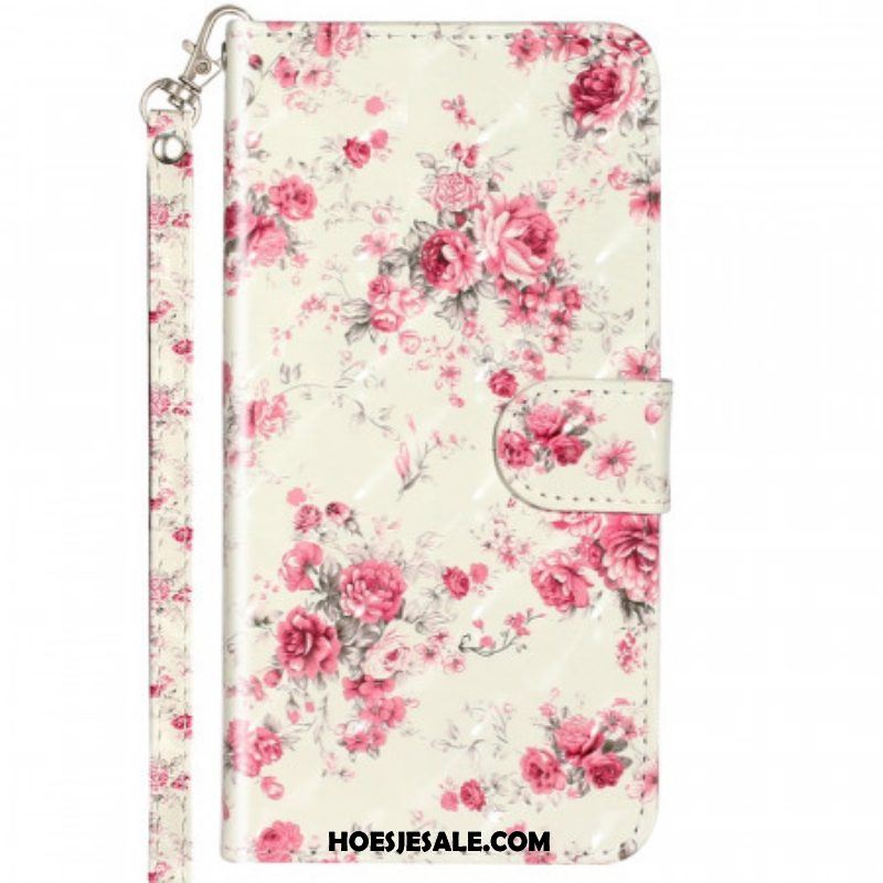 Folio-hoesje voor Samsung Galaxy A53 5G Met Ketting Riem Liberty Bloemen