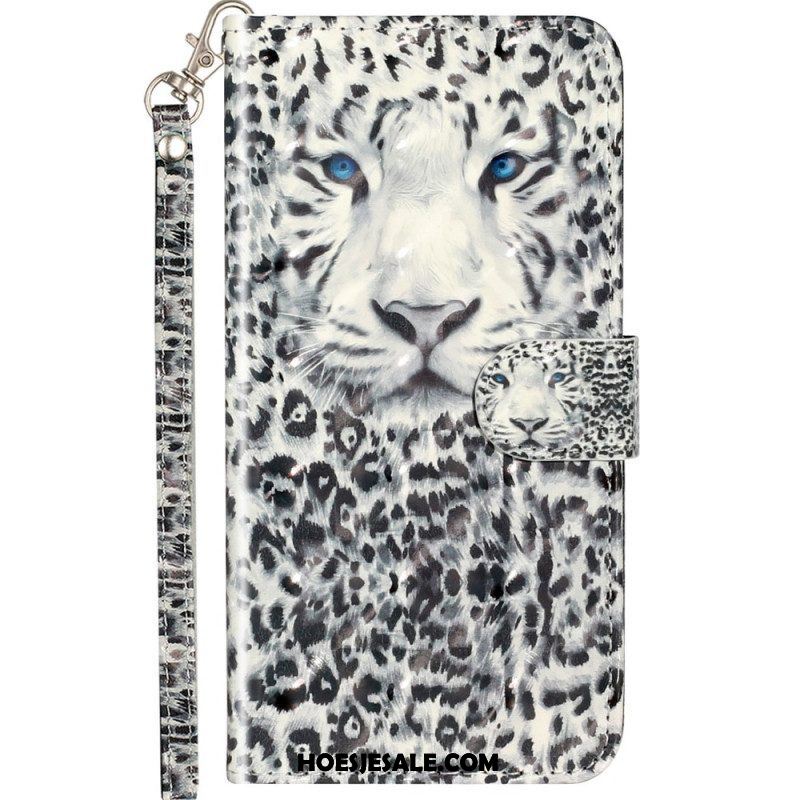 Folio-hoesje voor Samsung Galaxy A53 5G Met Ketting String Tijger