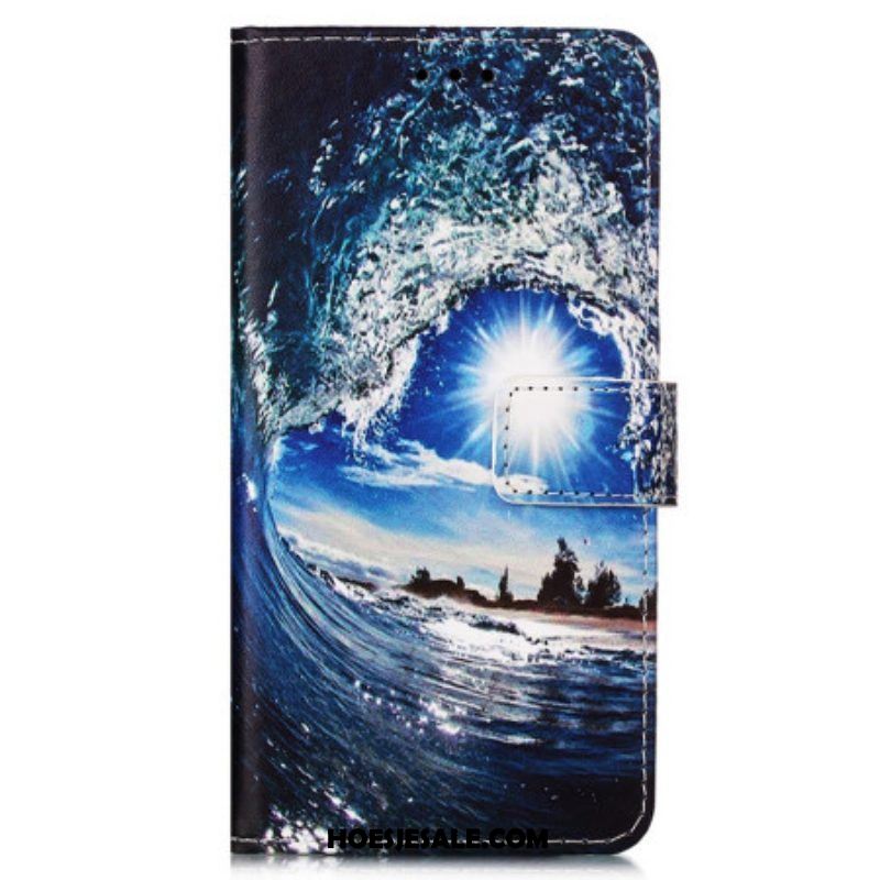 Folio-hoesje voor Samsung Galaxy A54 5G Met Ketting Ik Hou Van De Stringgolf