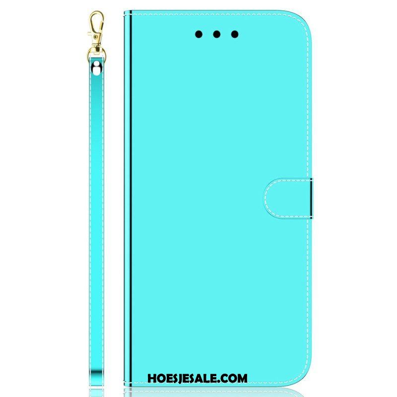 Folio-hoesje voor Samsung Galaxy M13 Spiegel En Lanyard