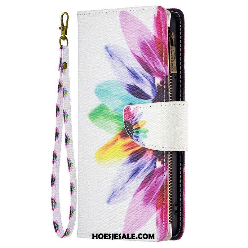 Folio-hoesje voor Samsung Galaxy M23 5G Portemonnee En Lanyard Bloem