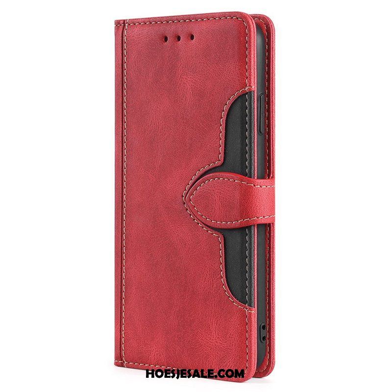 Folio-hoesje voor Samsung Galaxy M32 Imitatieleer Bicolor Stijlvol