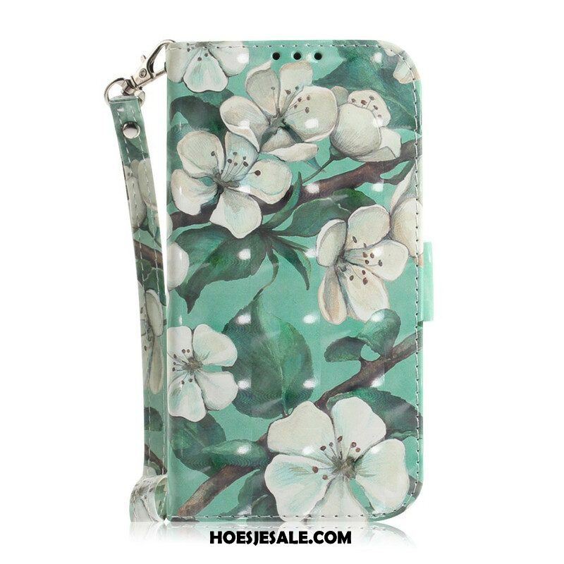 Folio-hoesje voor Samsung Galaxy M51 Met Ketting Riem Bloem Boom