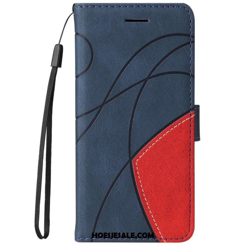 Folio-hoesje voor Samsung Galaxy M52 5G Met Ketting Lanyard Inkt Lijn