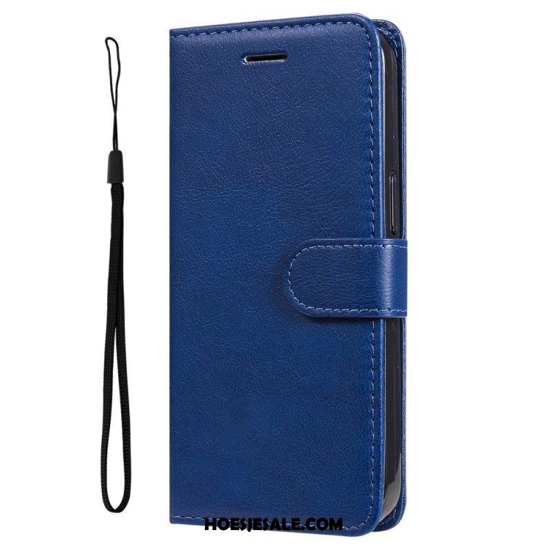 Folio-hoesje voor Samsung Galaxy M52 5G Met Ketting Strappy Mat Leer