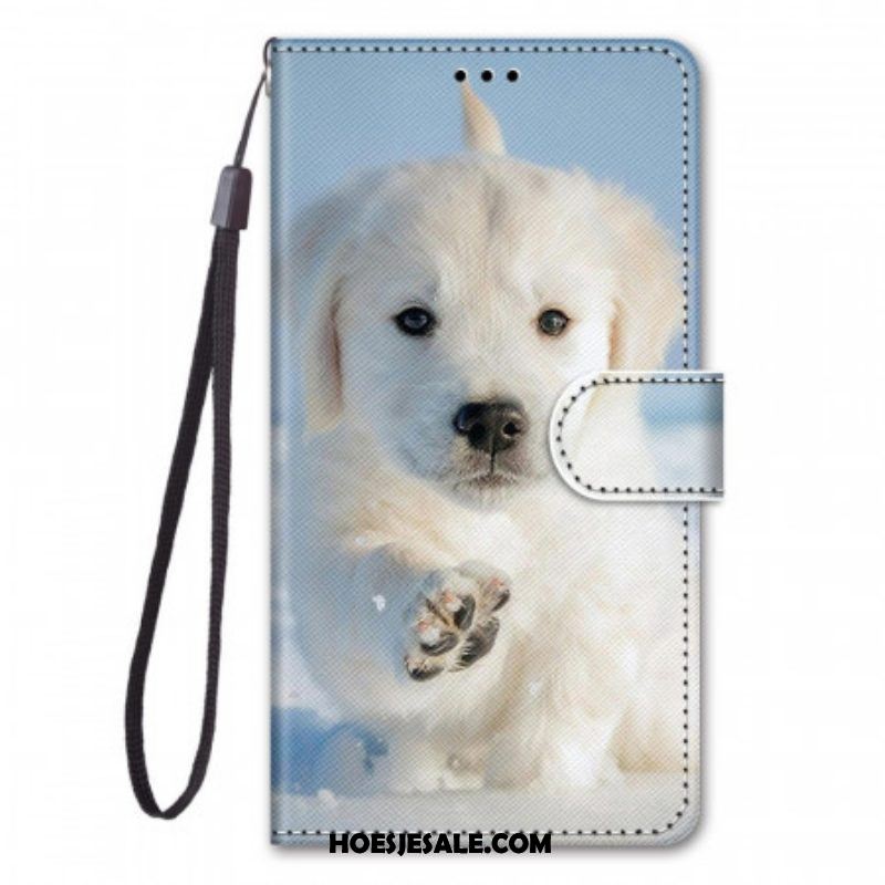 Folio-hoesje voor Samsung Galaxy M53 5G Met Ketting String Hond