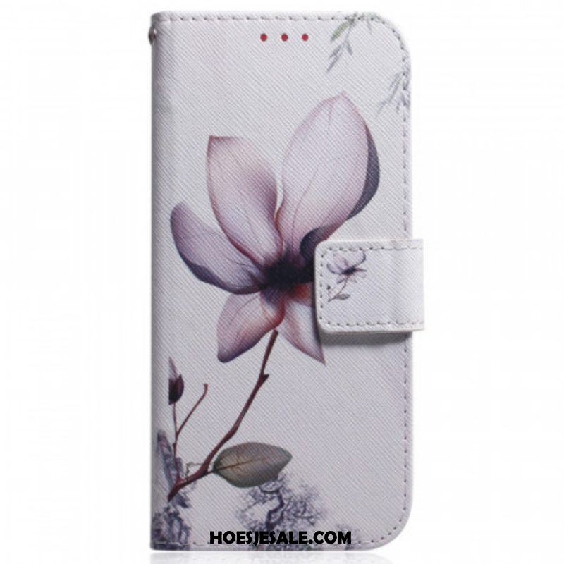 Folio-hoesje voor Samsung Galaxy M53 5G Roze Bloem