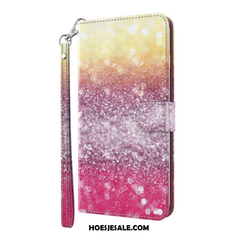 Folio-hoesje voor Samsung Galaxy S21 5G Magenta Glitterverloop