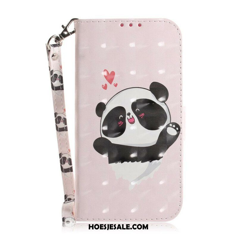 Folio-hoesje voor Samsung Galaxy S21 5G Met Ketting Strakke Panda