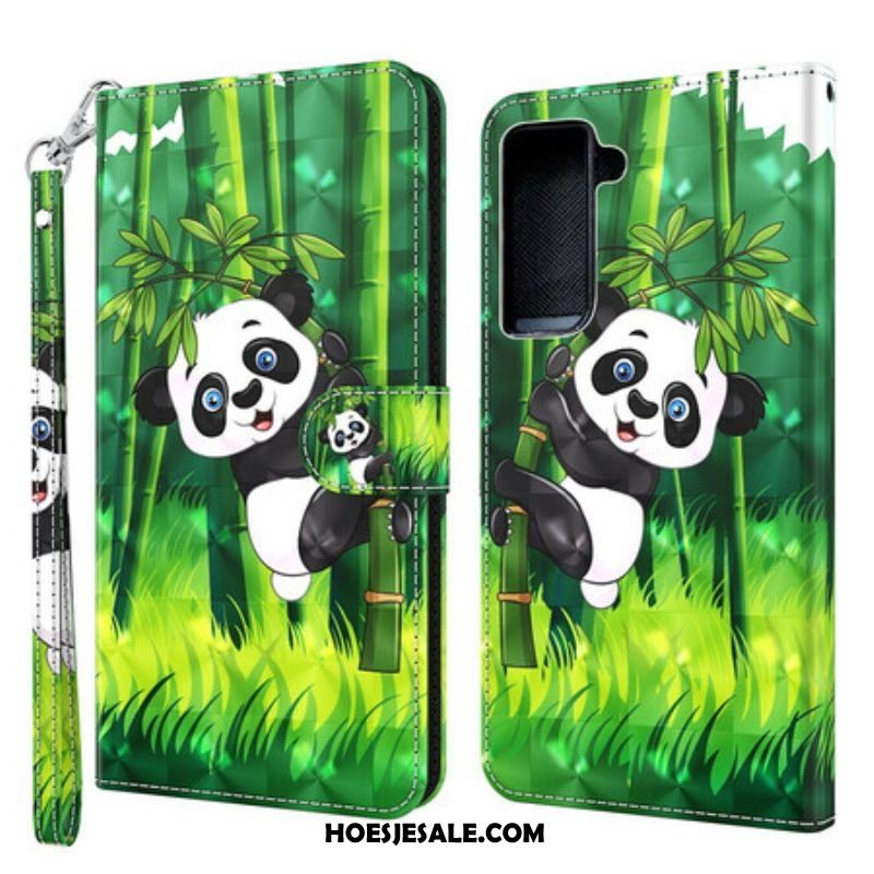 Folio-hoesje voor Samsung Galaxy S21 5G Panda En Bamboe