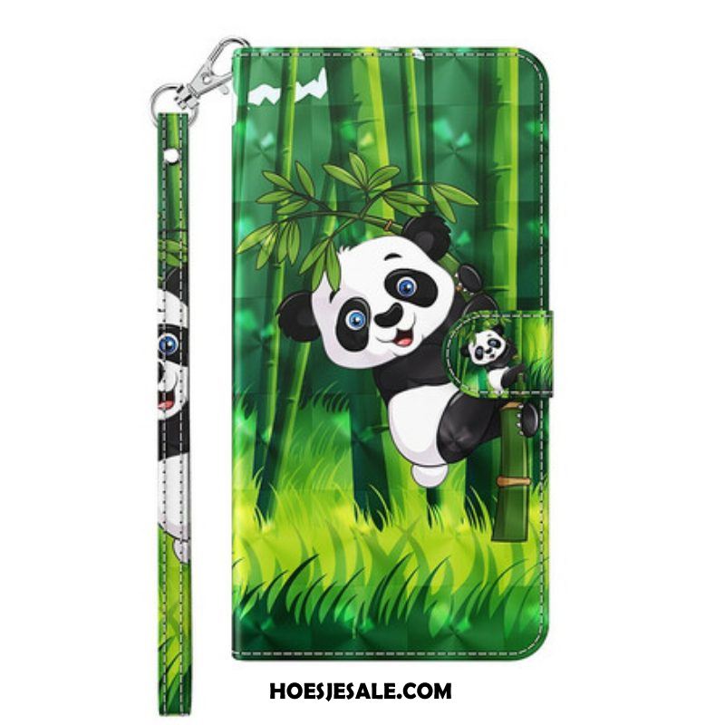 Folio-hoesje voor Samsung Galaxy S21 FE Panda En Bamboe