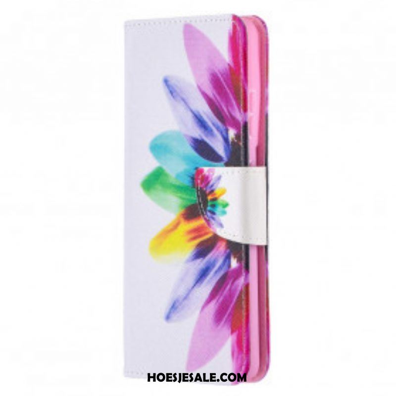 Folio-hoesje voor Samsung Galaxy S21 Ultra 5G Waterverf Bloem