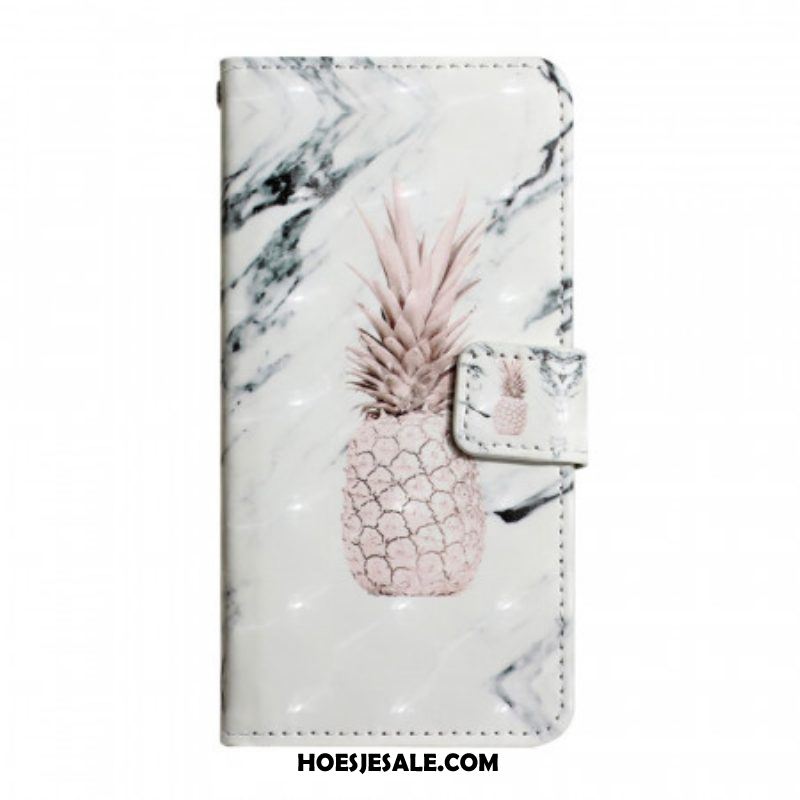 Folio-hoesje voor Samsung Galaxy S22 5G Lichte Vlek Ananas