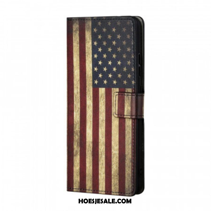 Folio-hoesje voor Samsung Galaxy S22 Plus 5G Amerikaanse Vlag