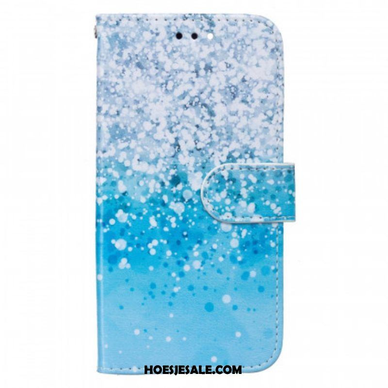 Folio-hoesje voor Samsung Galaxy S22 Plus 5G Blauw Glitterverloop