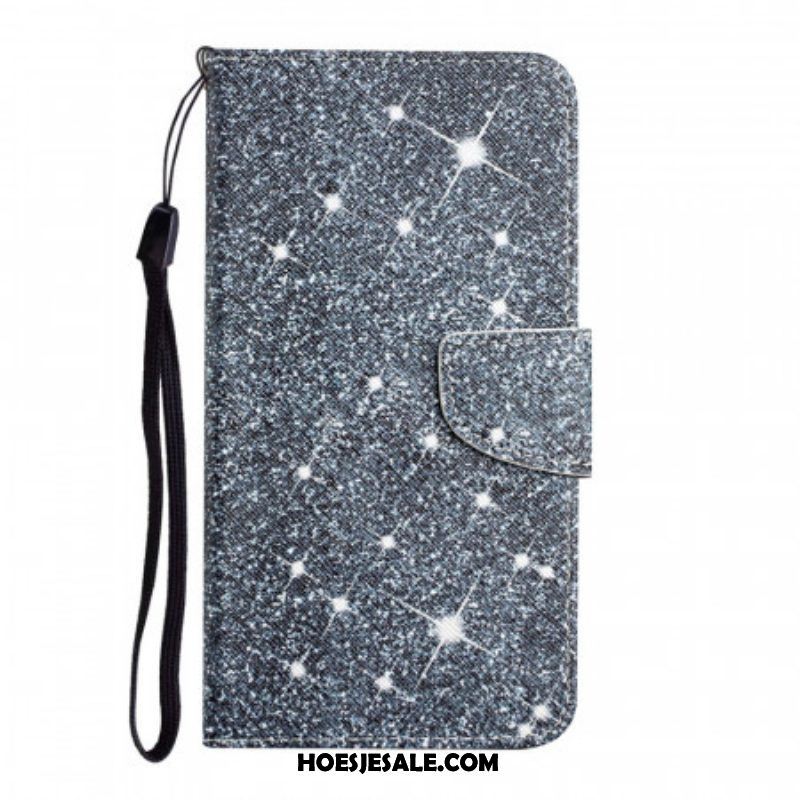 Folio-hoesje voor Samsung Galaxy S22 Plus 5G Met Ketting Pailletten Met Bandjes