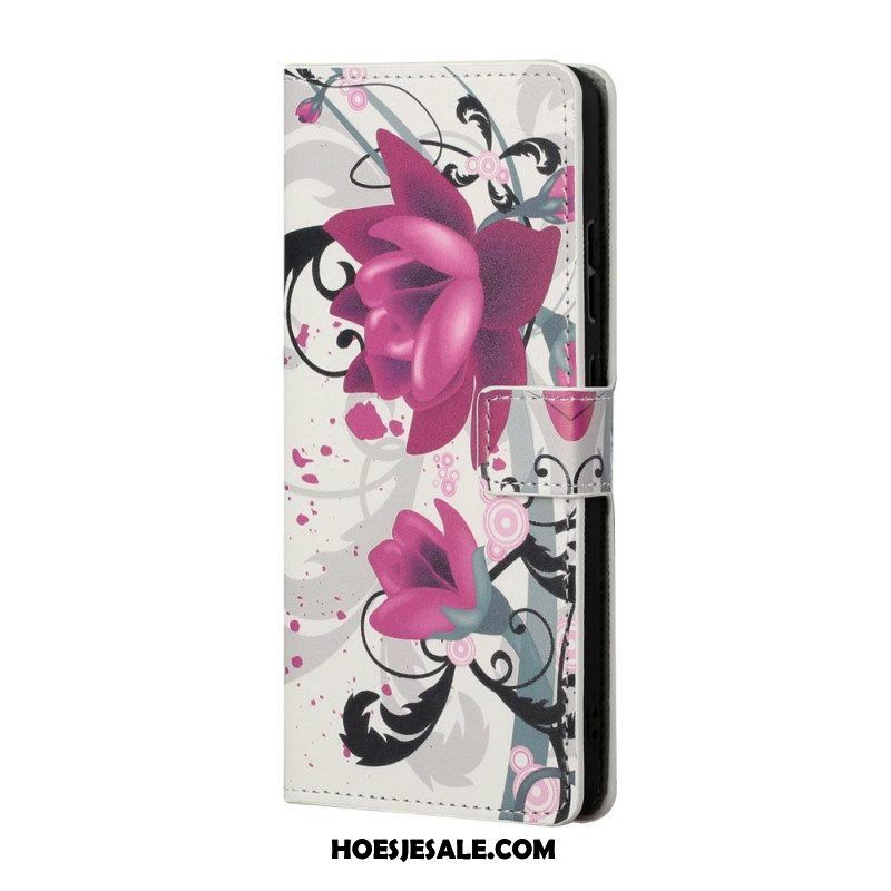 Folio-hoesje voor Samsung Galaxy S22 Plus 5G Tropische Bloemen